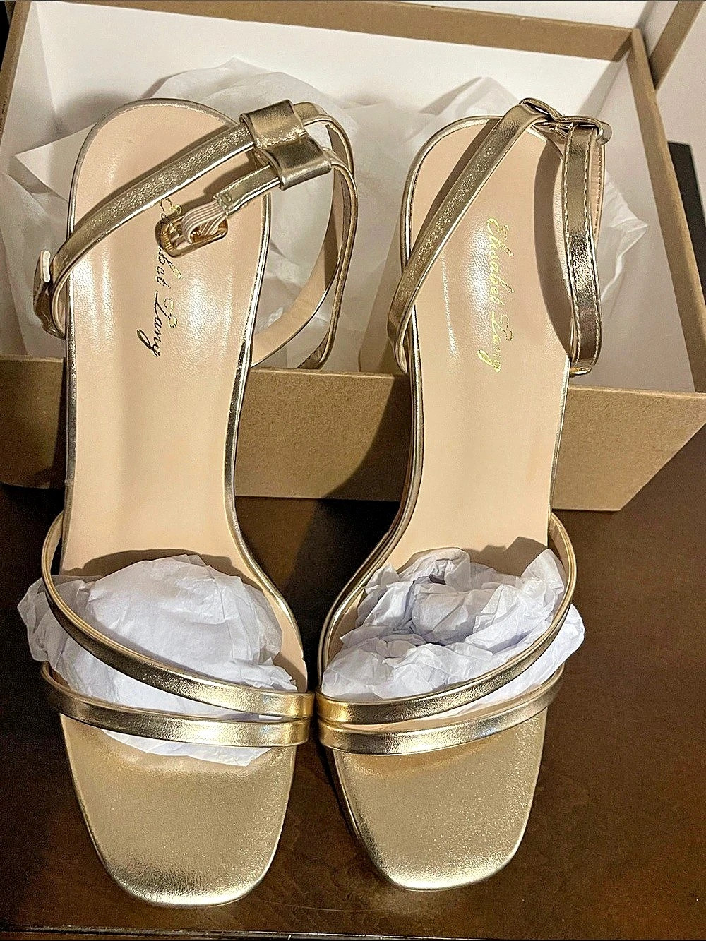 Elisabet Tang Gold Platform Heels